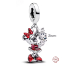 Charm Sterlingové stříbro 925 Disney Minnie Mouse se zirkonem a mašlí, přívěsek na náramek film