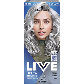 Schwarzkopf Live Ultra Brights Haarfarbe Stahl-Silber 098 Schwarzkopf Live Ultra Brights Haarfarbe Stahl-Silber 098