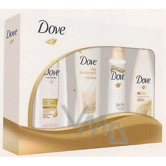 Dove Silk Deodoran Spray 150 ml + Duschgel 250 ml + Bodylotion 250 ml + Shampoo 250 ml, Kosmetikset