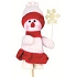 Schneemann mit Schneeflocke rote Figur Nut 10 cm + Spieße