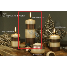 Lima Eleganz Braune Kerze beige Zylinder 60 x 150 mm 1 Stück