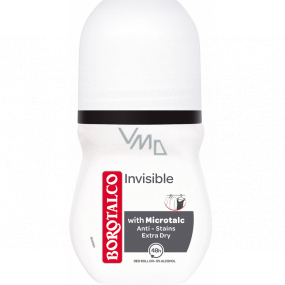 Borotalco Unsichtbares Kugel-Antitranspirant-Deodorant gegen gelbe Flecken Aufroll-Unisex 50 ml