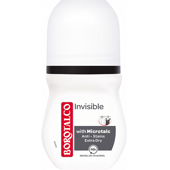 Borotalco Invisible Roll-On Antitranspirant-Deodorant gegen gelbe Flecken Unisex 50 ml