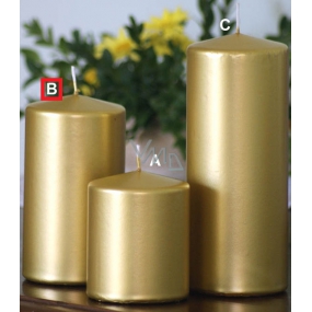 Lima Metal Serie Kerze Goldzylinder 80 x 150 mm 1 Stück