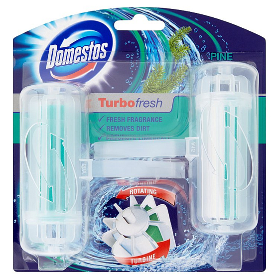 Domestos Turbo Fresh Pine WC-Block drehfest 2 x 32 g