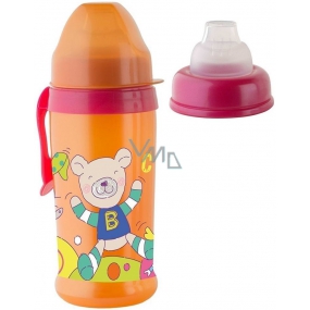 Rotho Babydesign Cool Friends 10+ Monate tropffreie Plastikflasche Girl - Silikonmundstück 360 ml