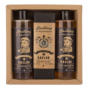Bohemia Gifts Sailor Duschgel 250 ml + Haarshampoo 250 ml + Toilettenseife 145 g, Kosmetikset für Männer