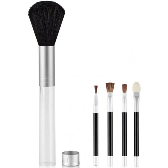 Diva & Nice Cosmetic Pinsel gefüllt 16 cm + im Griff, wo sich 3 Pinsel und ein Applikator befinden.