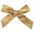 Samtige goldene glitzernde Schleife 10 cm 6 Stück