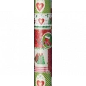 Präsenta Geschenkpapier 70 cm x 5 m Weihnachten rot-weiß-grün mit Herzen und Geschenken