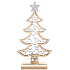 Holzbaum mit weißen Sternen und Goldglitter 11 x 20 cm