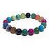 Achat mehrfarbig facettiert Chakra-Armband elastisch Naturstein, Kugel 10 mm / 16 - 17 cm