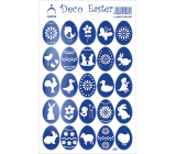 Bogen Ostern dekorative Aufkleber Holographische Eier Blau 12 x 18 cm