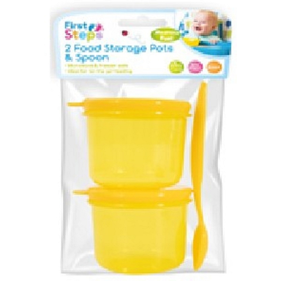 First Step Travel food set gelb 2 Gläser + Löffel