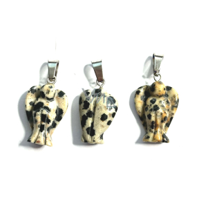 Dalmatiner Jaspis Engel Anhänger Naturstein handgeschliffen 2-2,2cm Naturstein, handgeschnitzt Fülle, Wohlstand