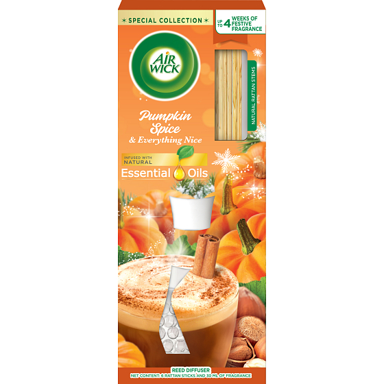 Air Wick Essential Oils Pumpkin Space a Everything Nice - Kürbis und herbstliche Gewürze Duftstäbchen Raumerfrischer 30 ml