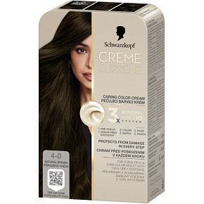 Schwarzkopf Creme Supreme Haarfarbe 4-0 natürliche Braun 60 ml