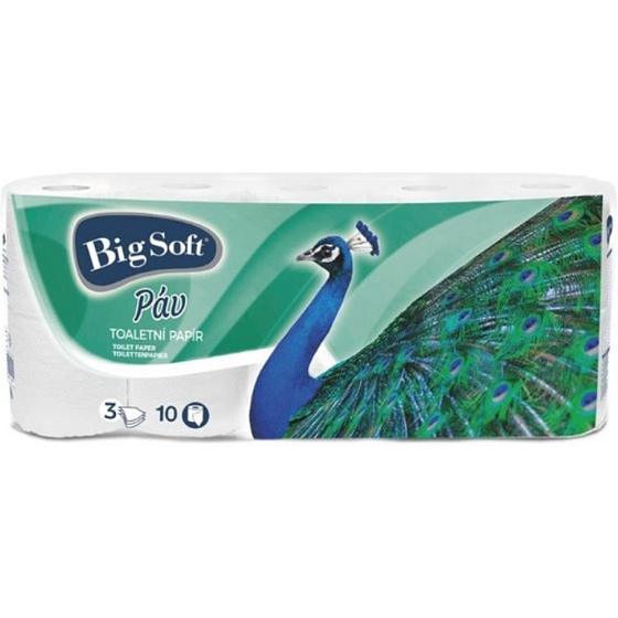 Big Soft Páv Toilettenpapier 3-lagig, 10 Stück