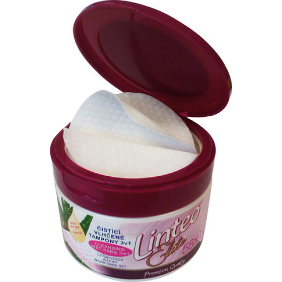 Linteo Elite Reinigung nasser Tupfer 3in1 58 Stück + Make-up Tupfer 80 Stück