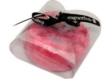 Fragrant Finds Massage Sponge Soap Glycerinseife mit Massage-Schwamm, gefüllt mit dem Duft von frischen Himbeeren in weinrot, 200 g