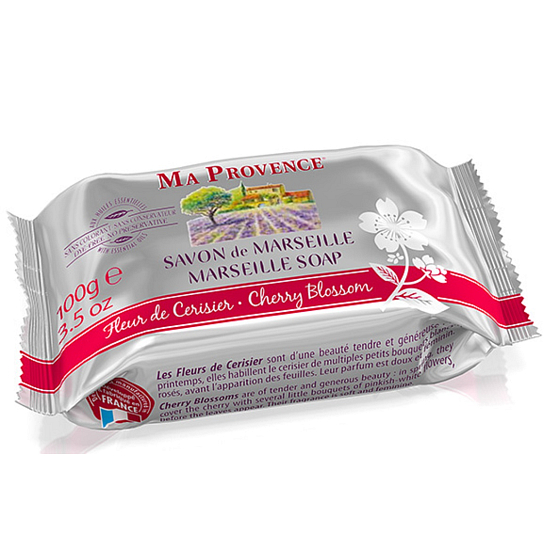 Ma Provence Bio Kirschblüten echte Marseille Toilettenseife 100 g