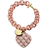 Hoppla! Objekte Matelassé Kristall Armband Armband OPSBR-232 altes Rosa