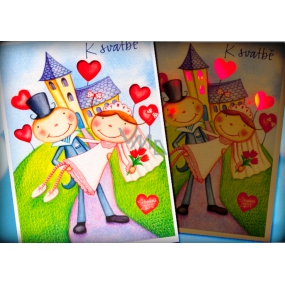 Albi Glowing Grußkarte für den Umschlag Für die Hochzeit Mit Märchenherzen 14,8 x 21 cm