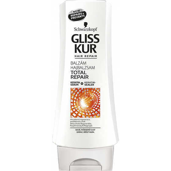 Gliss Kur Total Repair Regenerierender Balsam für trockenes, strapaziertes Haar 200 ml