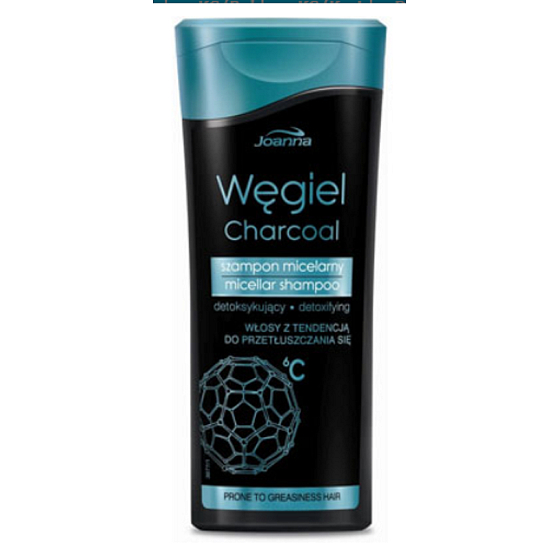 Joanna Charcoal entgiftendes Mizellen-Haarshampoo mit Aktivkohle 200 ml