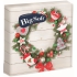 Große weiche Papierservietten 2-lagig 33 x 33 cm 20 Stück Weihnachtskranz mit Dekorationen
