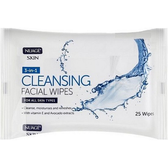 Nuagé Skin Cleansing Facial Wipes 3 in 1 feuchten Make-up-Tüchern 25 Stück