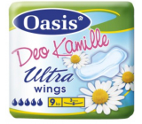 Oasis Ultra Wings Deo Kamille ultradünne parfümierte Damenbinden mit Flügeln 9 Stück