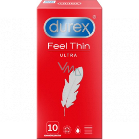 Durex Feel Thin Ultra Latex Kondom, extra dünn, Nennbreite 52 mm 10 Stück