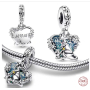 Sterling Silber 925 Disney Winnie the Pooh, Känguru + Känguru Mama, Familienarmband Anhänger