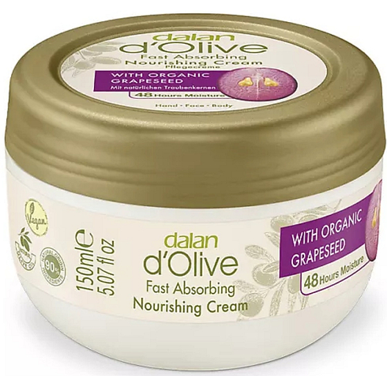 Dalan d Olive Nourishing Cream Hand- und Körperfeuchtigkeitspflege mit Traubenkernextrakt 150 ml