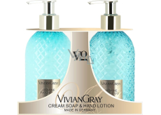 Vivian Gray Jasmine and Patchouli Luxus-Flüssigseife mit Spender 300 ml + Luxus-Handlotion mit Spender 300 ml, Kosmetikset