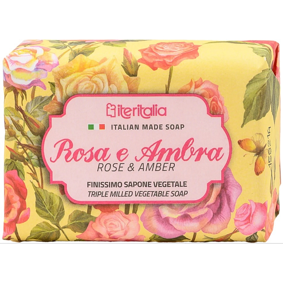 Iteritalia Rose und Bernstein Italienische Kräuterseife 125 g