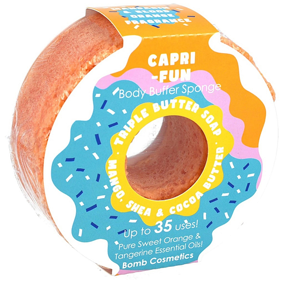 Bomb Cosmetics CapriFun Donut natürlicher Dusch-Massage-Badeschwamm mit Duft 165 g