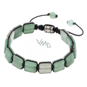 Aventurin zelený náramek pletený přírodní kámen, rozměr 10 x 10 x 5 mm / 18,5 cm, posuvné zapínání, kámen štěstí