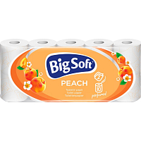 Big Soft Pfirsich 2-lagiges Toilettenpapier, 10 Rollen, 19,3 m Rolle
