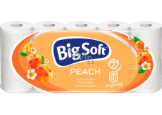 Big Soft Pfirsich 2lagiger Toilettenpapier, 10 Rollen, 19,3 m Rolle