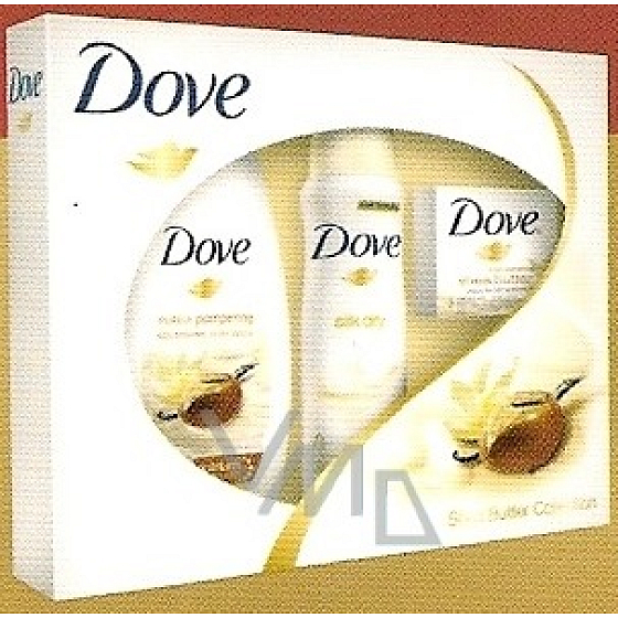 Dove Sheabutter und Vanille Deodorant Spray 150 ml + Duschgel 250 ml + Toilettenseife 100 g, Kosmetikset