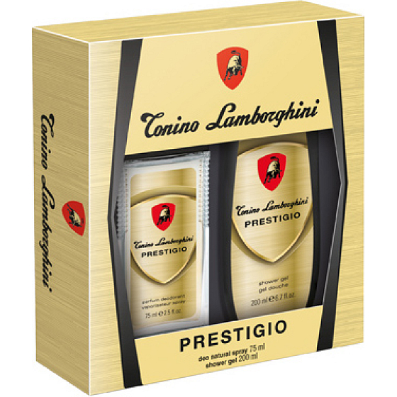 Tonino Lamborghini Prestigio parfümiertes Deodorantglas für Männer 75 ml + Duschgel 200 ml, Kosmetikset
