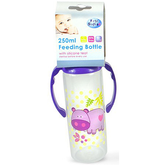 Erste Schritte Jungle 0+ Babyflasche mit Griffen Hippo 250 ml