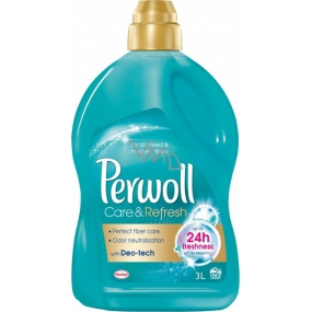 Perwoll Care & Refresh Waschgel für synthetische und gemischte Stoffe fängt und neutralisiert unerwünschte Gerüche direkt im Stoff 50 Dosen 3 l