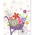 Nekupto Geschenk Papiertüte 23 x 18 x 9 cm Mattenapplikation Blumen 1431 LBM