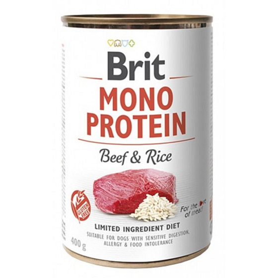 Brit Mono Protein Beef mit Reis komplettes Hundefutter 400 g