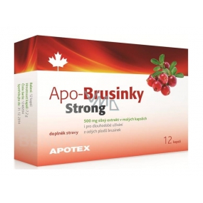 Apotex Apo-Cranberries Starker starker Extrakt aus ganzen Früchten, Nahrungsergänzungsmittel 500 mg 12 Kapseln