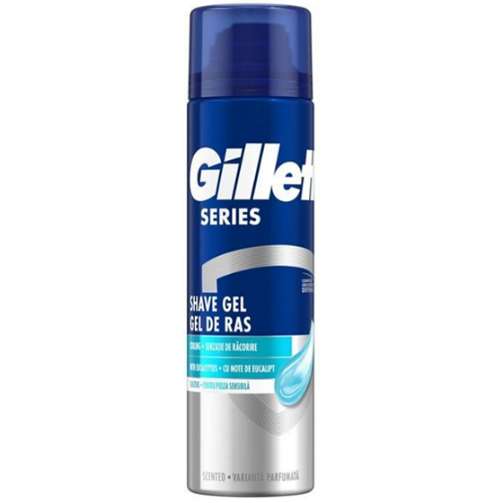 Gillette Series 3x Sensitive Cool Rasiergel für Männer 200 ml