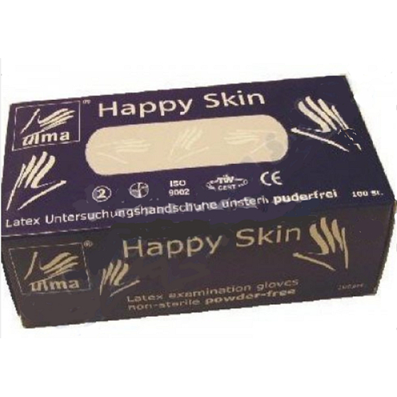 Vulkan Happy Skin Staubfreie Latex-Untersuchungshandschuhe Größe L Nr. 9.100 Stück